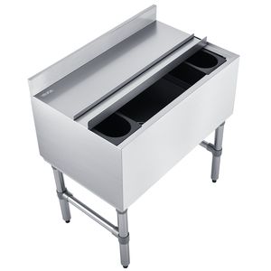 Bac à glace commercial en acier inoxydable de 82,9 Qt de capacité maximale avec couvercle coulissant, 30 x 19 x 33 pouces, bacs à boissons, porte-bouteilles pour boissons - Product Image 1