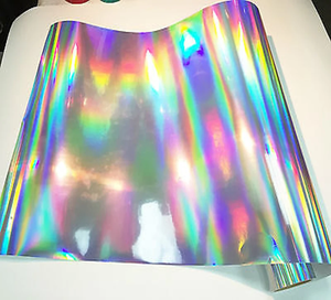 Vinilo Holográfico Cromado Arcoíris de Alto Brillo, Lámina Iridiscente Autoadhesiva a Granel, Resistente al Agua, para Manualidades y Decoración - Product Image 1
