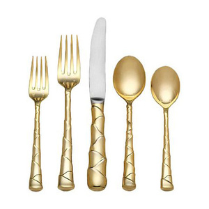 Contemporary Matte Finish Stainless Steel Cutlery <b>Set</b> Elegant Dining Spoon Fork Knife Flatware <b>Set</b> - Product Image 3