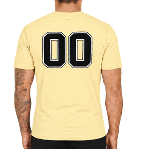 T-shirt ajusté jaune neutre pour homme, manches courtes, col rond, imprimé personnalisé, coupe slim, décontracté, en coton, vente en gros, streetwear - Product Image 2