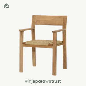 Chaise de salle à manger réglable en hauteur en teck minimaliste sur mesure pour hôtel et bureau à domicile, fournisseur en gros d'Indonésie - Product Image 1