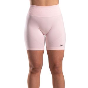 Shorts de sport pour femme rose pâle taille haute sans couture à compression, extensibles, pour la gym, le fitness, l'entraînement, le yoga et les activités sportives - Product Image 1