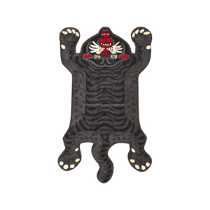 Tapis en laine tufté à la main, forme panthère noire tibétaine originale, tapis en forme de peau de léopard sauvage - Product Image 5