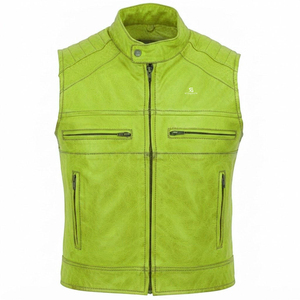 Men's Genuine <b>Leather</b> <b>Vest</b> Adults Custom Wholesale ODM Motorcycle Sleeveless Biker Jacket Vintage Casual Premium Outerwear 2026 - Product Image 3