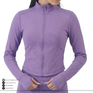 Haut de yoga pour femme coupe classique, séchage rapide, respirant, veste de sport extensible 4 directions, tenue de course et d'entraînement athlétique de haute qualité - Product Image 4