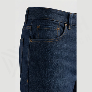 Jean en denim coupe droite délavé clair pour homme, taille haute, coupe régulière, en coton, décontracté, automne-hiver, tissé uni - Product Image 6