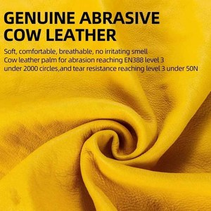 Guantes de Conducción de Cuero de Vaca de Primera Calidad, Protección de Manos para Seguridad Industrial, Resistentes al Calor, Duraderos, Guantes de Jardinería - Product Image 6