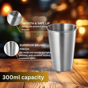 Venta caliente irrompible inastillable Acero inoxidable apilable diseño minimalista 300ml vasos de cerveza vaso de agua tazas de pinta - Product Image 3