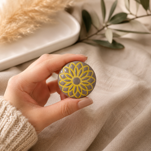 SHUBHAM Floral <b>Ceramic</b> Cabinet <b>Knob</b> Vintage <b>Drawer</b> Pull Round Decorative Furniture Handle for Home - Product Image 1
