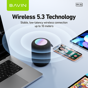 Altavoz Inalámbrico BAVIN BM36 con Iluminación RGB, BT5.3, TWS Estéreo, Batería de 1800 mAh, con Correa - Product Image 4