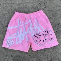 Shorts décontractés pour hommes de haute qualité, respirants, à taille élastique, en toile, avec impression numérique, longueur genou.
