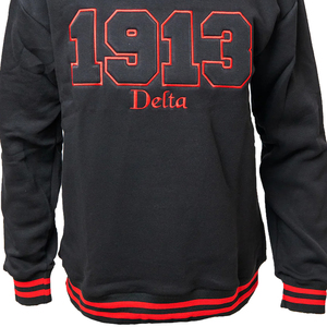 Sorority Women's Delta 1913 Embroidered Crew Neck Sweatshirt Women's Long Sleeve Knitted Cotton Autumn Wear - Product Image 3