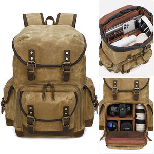 <b>Canvas</b> Casual <b>Backpack</b> Unisex Softback 36-57L Classic Geometric Eco Friendly Open Closure Travel Sports Durable - Product Image 2