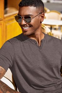 Premium Men's Slim <b>Fit</b> <b>V</b>-Neck Knitted Spandex/Cotton T-Shirt Lightweight Comfortable Short Sleeve Front Custom Logo Digital - Product Image 2