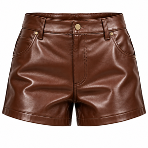 Custom Genuine <b>Leather</b> Men <b>Women</b> Solid Mid Waist Canvas Breathable Fashion Casual Streetwear <b>Shorts</b> - Product Image 5