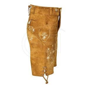 High Quality Men Lederhosen Shorts Solid Casual Eco-Friendly for Festive Occasions with Strong Stitch Detailing - Product Image 3