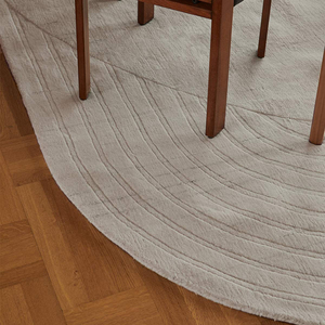Tapis ovale de luxe en laine de Nouvelle-Zélande tufté à la main, tapis géométrique moderne et minimaliste, fabricant sur mesure - Product Image 1