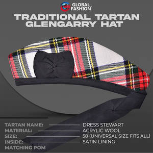 Gorra Glengarry Personalizada 2026 con Banda de Tartán Stewart Auténtica y Diseño Clásico de Corona Plana - Product Image 3