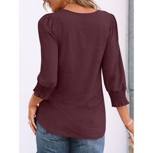 2025 ligero de moda para mujer 3/4 de manga larga Primavera Verano blusas lindo traje de fecha para negocios Casual elegante ocasiones - Product Image 5