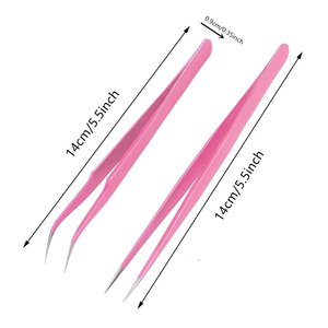 แหนบต่อขนตาปลายแหลมแบบมืออาชีพ อุปกรณ์เสริมความงามสำหรับต่อขนตา - Product Image 6