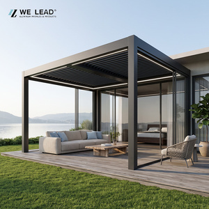 Pérgola bioclimática de aluminio impermeable para jardín exterior con techo de lamas ajustables para patio - Product Image 1