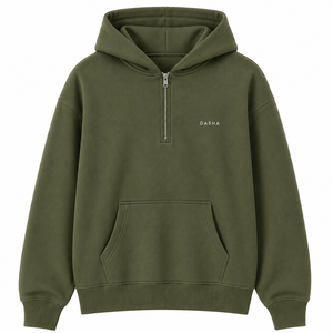Sweat-shirt à capuche surdimensionné respirant avec logo personnalisé pour homme, en molleton épais de coton, fermeture éclair quart de tour, OEM - Product Image 4