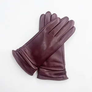 Gants de conduite en cuir de mouton marron pour femmes, gants en cuir respirants à doigts entiers, unisexes, doux au toucher, pour la conduite quotidienne - Product Image 6