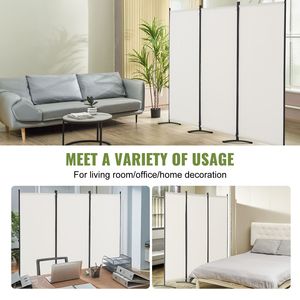 Divisorio Pieghevole a 3 Pannelli in Tessuto, Schermo per Privacy per Ufficio, Camera da Letto, Sala da Pranzo - Product Image 6