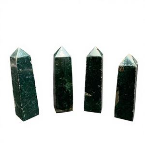 หินหยกเขียวธรรมชาติขัดเงา รูปทรงหอคอยโอเบลิสก์ สำหรับตกแต่งตามหลักฮวงจุ้ยและสะสมคริสตัล ขนาด 9 ซม. - Product Image 1
