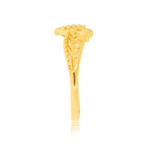 Superbe Bague Quotidienne en Or – Bague de Luxe Fleurie pour Femme – Magnifique Motif Floral à Pétales et Feuilles – Élégance et Précision - Product Image 3