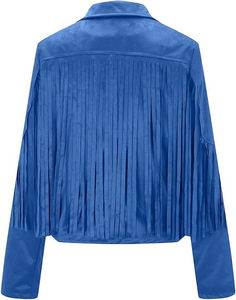 Chaqueta de Invierno para Mujer de Diseño Personalizado y Calidad Premium, con Cierre, Transpirable, con Flecos de Cuero Genuino y Forro 100% Poliéster - Product Image 6