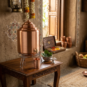 Modern Copper Kitchen Water Dispenser Eco-Friendly <b>Drinkware</b> Solution Ayurvedic Health Copper Water Pot with Brass Spigot - Product Image 3