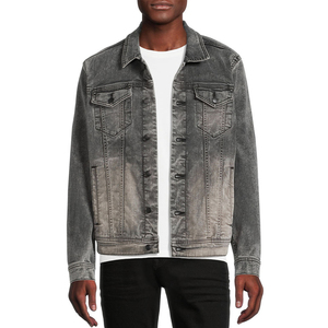 Hot Selling Men <b>Denim</b> <b>Jacket</b> Eco-Friendly Reversible Breathable <b>Custom</b> Logo Front Customizable Casual Wear for Wholesale - Product Image 2
