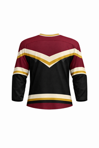 Jersey de Hockey sobre Hielo con Cuello en V para Hombre, Manga Tres Cuartos, Rayado, Sublimado, 100% Poliéster, Absorbe la Humedad, Corte Regular, Ropa para Adultos - Product Image 3