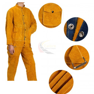 Trajes de Soldadura de Cuero Vacuno Reforzado, Ropa de Seguridad Industrial, Protección Contra Vapores, Resistencia al Calor de 500-1000°C - Product Image 4