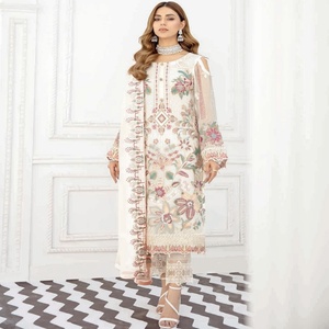 Ramsha ชุดปาร์ตี้งานแต่งงานผ้าชีฟอง3ชิ้นสำหรับปากีสถาน - Product Image 3