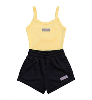 Ensemble de course 2 pièces personnalisé pour femme : débardeur et short en molleton de coton respirant à séchage rapide, col en V, imprimé numérique avec logo sur mesure