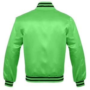 Veste d'hiver en satin de haute qualité, couleur unie, vente chaude, veste bomber personnalisée en satin pour hommes - Product Image 4