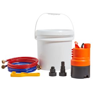 Kit di Lavaggio Rapido per Scaldabagno Istantaneo Senza Serbatoio, Pompa Efficiente, Secchio da 3,7 Galloni, 2 Tubi, Chiave, Adattatore, Parti per Installazione Semplice - Product Image 1