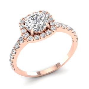 Anillos de Compromiso REYES de Alta Calidad en Oro Sólido de 14K con Diamante de Corte Redondo de 1.2 Quilates Certificado por IGI para Mujer, Joyería Fina Elegante - Product Image 2