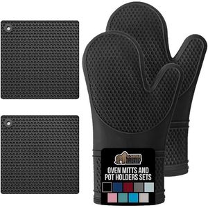 Set Gratuito di 4 Guanti da Forno in Silicone Morbido con Fodera in Cotone Spesso, Impermeabili e Resistenti al Calore, Flessibili e Durevoli - Product Image 1