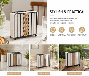 Porte-serviettes moderne en métal pour la maison, la salle à manger, la décoration de table, le restaurant, l'hôtel, le café - Support vertical en fer forgé pour serviettes en papier - Product Image 5