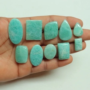 อะมาโซไนต์สีธรรมชาติแบบไม่ผ่านการปรับแต่ง รูปทรงคาโบชอง 10 ชิ้น ชุดอัญมณีสำหรับทำเครื่องประดับ - Product Image 1