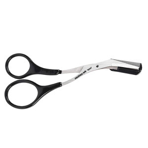 Professional Precision Eyebrow Trimmer Scissors with Comb Stainless Steel Grooming Scissors with Non-Slip Finger Grips Black - Product Image 2