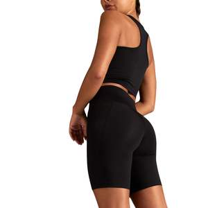 Conjunto de yoga para mujer, top y pantalones cortos de cintura alta, conjunto de sujetador deportivo, transpirable, de secado rápido, ropa deportiva para gimnasio, yoga y fitness. - Product Image 2