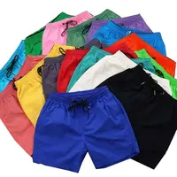 Shorts de nylon de alta qualidade, com logotipo bordado, de nylon, esportivo, verão