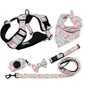 Dẫn Dây Xích không thấm nước PVC vành đai cổ áo <span class=keywords><strong>Fancy</strong></span> cao su tự động Spike Cuban liên kết chuỗi con chó khai thác với đèn pin - Product Image 1