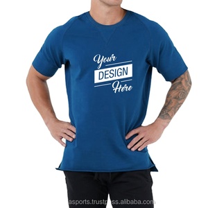 Por encargo en blanco hombres camisetas de cuello redondo camisetas para Fitness precio bajo al por mayor de algodón deportes camisas de manga corta - Product Image 1