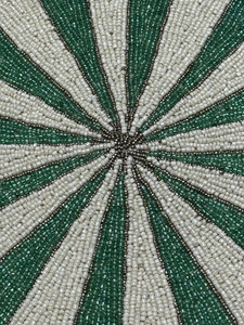 Striped cute handwork <b>Beaded</b> <b>Placemat</b> Handmade Round Table Mat Scallop Edge Dining Charger Plate Wedding Home Kitchen Decor - Product Image 6