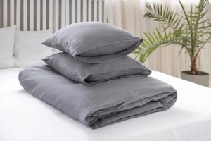 Ensemble de housse de couette en lin personnalisé, couleurs mélangées acceptées, respirant et doux - Product Image 2